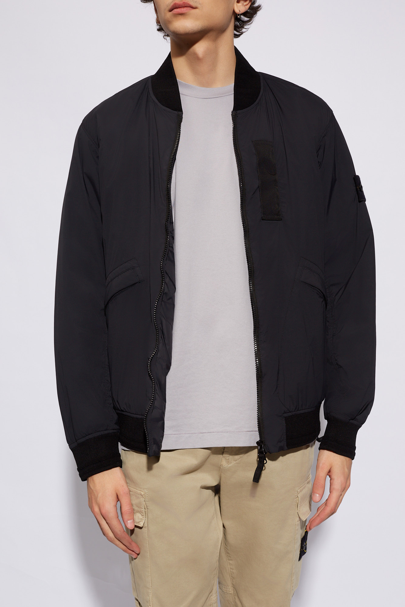 Stone island clearance bomber jacket black